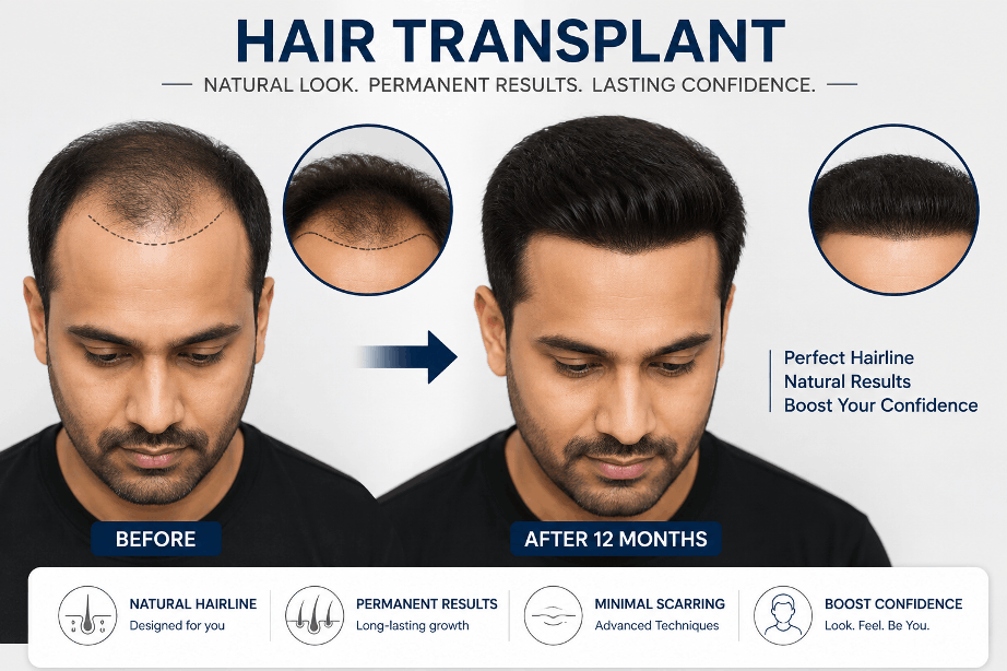 Hair transplant before and after results